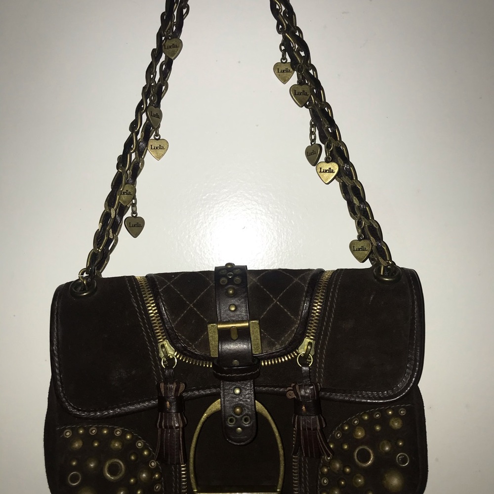 Pretty brown Luella bag gorgeous hardware like new